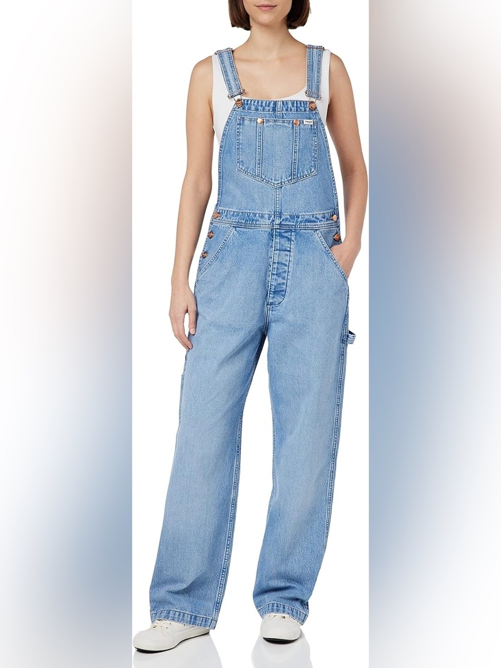 Wrangler Casey Jones Denim Western In Control Wide Leg Denim Overalls Size small - Picture 3 of 11